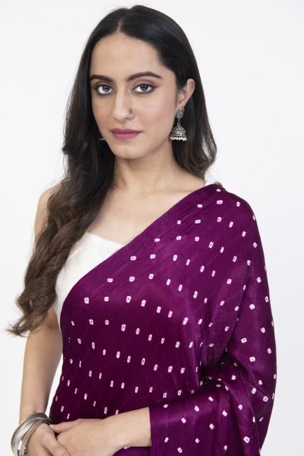 ‼️ WINE MODAL SILK BANDHANI SAREE ‼️
